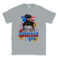 Heather Grey All American girl 4th of July Classic Tee - CowGirlArtShop