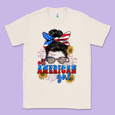 All American Girl 4th Of July Classic Tee Designed By Cowgirlartshop