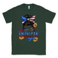 Sports Green All American girl 4th of July Classic Tee - CowGirlArtShop