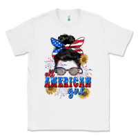 White All American girl 4th of July Classic Tee - CowGirlArtShop