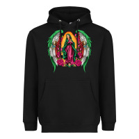 Black mexican flag wings our lady of guadalupe Heavyweight Hoodie - Artiststas