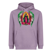 Lavender mexican flag wings our lady of guadalupe Heavyweight Hoodie - Artiststas