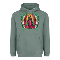 Mexican Flag Wings Our Lady Of Guadalupe Heavyweight Hoodie | Teevron