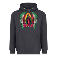 Smoke mexican flag wings our lady of guadalupe Heavyweight Hoodie - Artiststas