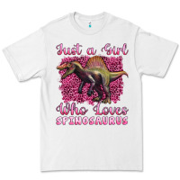 White just a girl who loves baby spinosaurus Premium Tee - Artiststas