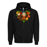 Black fall pumpkin heart Zipper Hoodie - AdoDesignShop