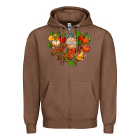 Chestnut fall pumpkin heart Zipper Hoodie - AdoDesignShop