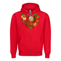 Red fall pumpkin heart Zipper Hoodie - AdoDesignShop