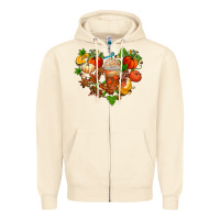 Sandshell fall pumpkin heart Zipper Hoodie - AdoDesignShop
