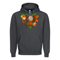 Smoke fall pumpkin heart Zipper Hoodie - AdoDesignShop