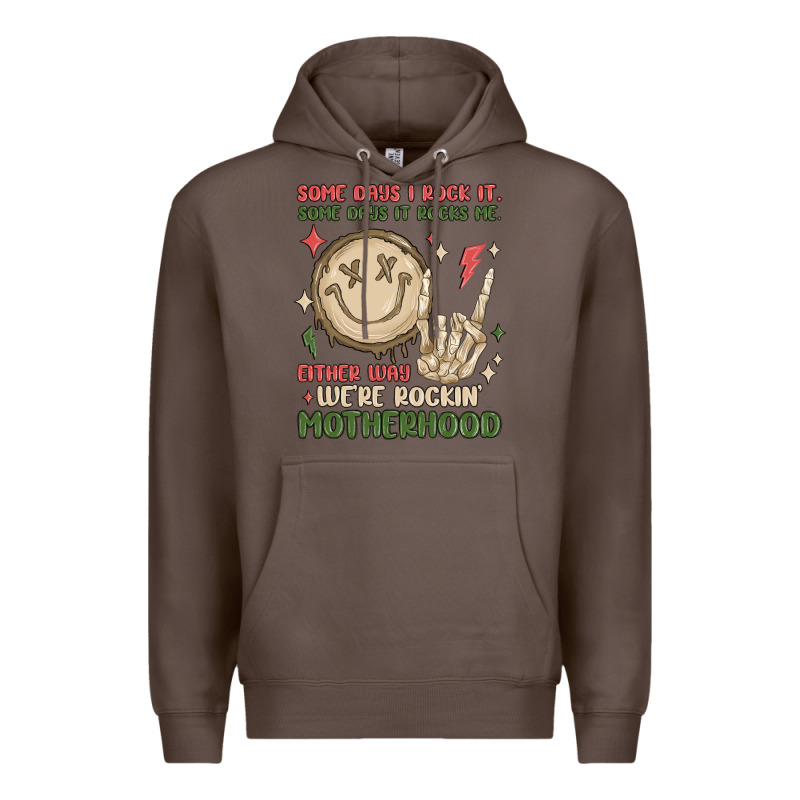 Some Days I Rock It Some Days It Rocks Me Either W Premium Hoodie by MaliasSmallBusiness | Teevron