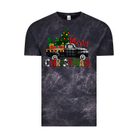 Cloud Black merry christmas with black truck Vintage Tee - Zillion Design Studio