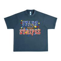 Midnight Navy stars and striper billie wilder Urban Heavy Tee - texasbilliewilder