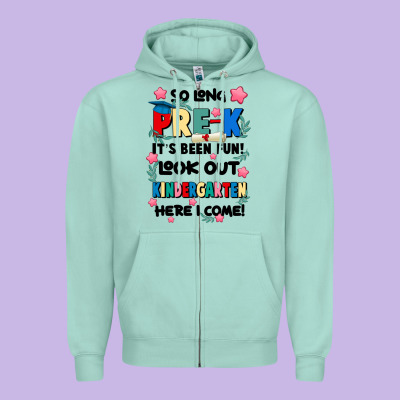 So Long Pre K Zipper Hoodie Designed By Jahusdesignshop