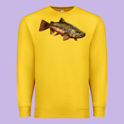 Brown Trout Premium Sweatshirt Designed By Lillyallendesigns
