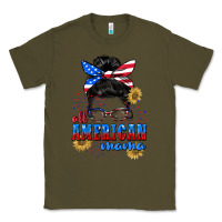 Army Green All American Mama 4th of July Classic Tee - CowGirlArtShop