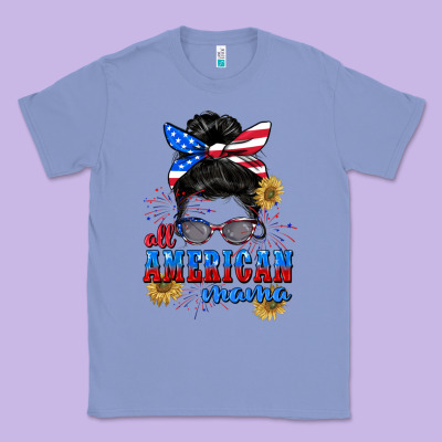 All American Mama 4th Of July Classic Tee Designed By Cowgirlartshop