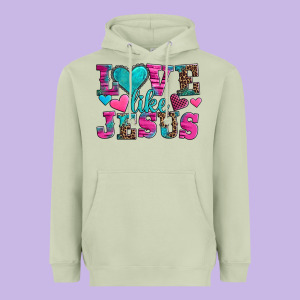 Love Like Jesus Valentine's Day Heavyweight Hoodie Designed By Adodesignshop