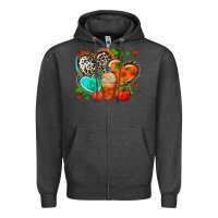 Charcoal Heather western leopard  fall   hearts Zipper Hoodie - AdoDesignShop