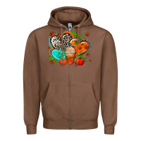 Chestnut western leopard  fall   hearts Zipper Hoodie - AdoDesignShop