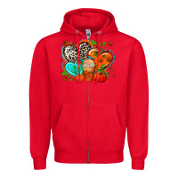 Red western leopard  fall   hearts Zipper Hoodie - AdoDesignShop