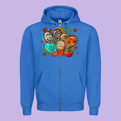 Western Leopard  Fall   Hearts Zipper Hoodie Designed By Adodesignshop