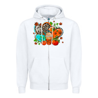 White western leopard  fall   hearts Zipper Hoodie - AdoDesignShop