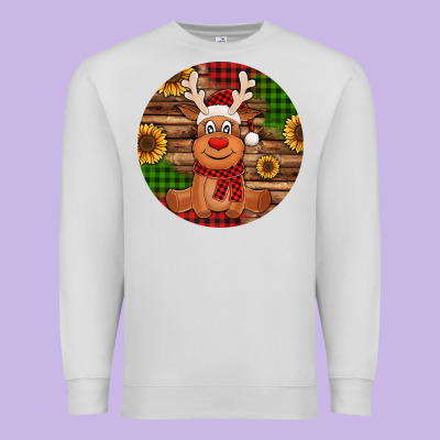 Cute Reindeer Christmas Premium Sweatshirt Designed By Jasminsmagicworld