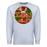 Heather Grey Cute reindeer Christmas Premium Sweatshirt - Jasminsmagicworld
