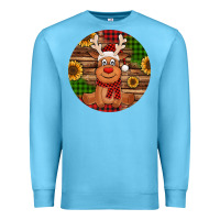 Ocean Blue Cute reindeer Christmas Premium Sweatshirt - Jasminsmagicworld
