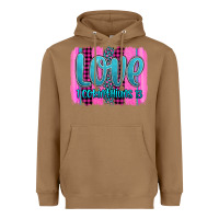 Toasted Coconut love corinthians 13 valentine's day brushstroke Heavyweight Hoodie - AdoDesignShop