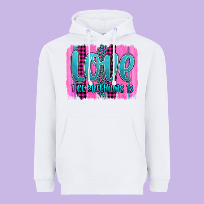 Love Corinthians 13 Valentine's Day Brushstroke Heavyweight Hoodie Designed By Adodesignshop