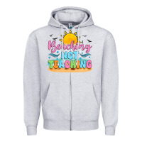 Heather Grey beaching not teaching black back Zipper Hoodie - JahusDesignShop