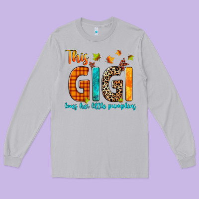 This Gigi Loves Her Little Pumpkins Long Sleeve Tee Designed By Texasbilliewilder