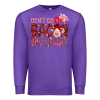Purple dont go bacon my heart Premium Sweatshirt - NancyCooperArtShop