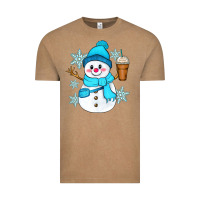 Vintage Coffee cute snowman Vintage Tee - Zillion Design Studio