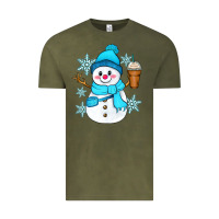 Vintage Olive cute snowman Vintage Tee - Zillion Design Studio
