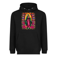 Black our lady of guadalupe serape background Heavyweight Hoodie - Artiststas