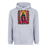 Heather Grey our lady of guadalupe serape background Heavyweight Hoodie - Artiststas