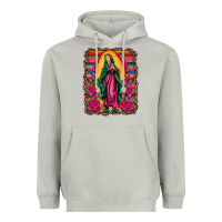 Our Lady Of Guadalupe Serape Background Heavyweight Hoodie | Teevron