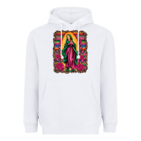 White our lady of guadalupe serape background Heavyweight Hoodie - Artiststas