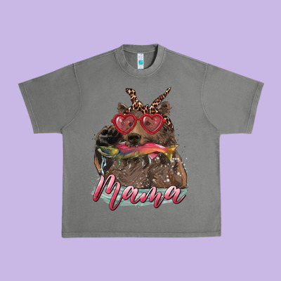 Urban Heavy Tee mother's day mama bear wıth bandana and glasses