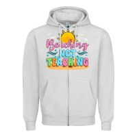 Dove Grey beaching not teaching Zipper Hoodie - JahusDesignShop