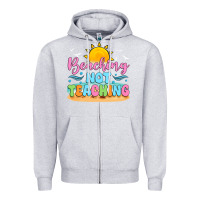 Heather Grey beaching not teaching Zipper Hoodie - JahusDesignShop