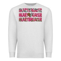 Oatmeal Heather heartbreaker with leopard and cowhide Premium Sweatshirt - NancyCooperArtShop