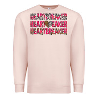 Pale Pink heartbreaker with leopard and cowhide Premium Sweatshirt - NancyCooperArtShop