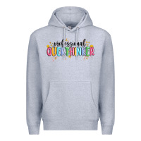 Heather Grey professional overthinker Premium Hoodie - MaliasSmallBusiness