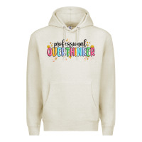 Oatmeal Heather professional overthinker Premium Hoodie - MaliasSmallBusiness