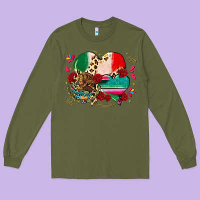 Mexican Hearts Long Sleeve Tee Designed By Cts Tumbler Store