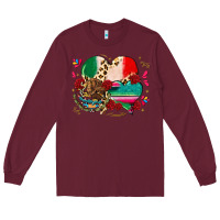 Burgundy mexican hearts Long Sleeve Tee - CTS Tumbler Store